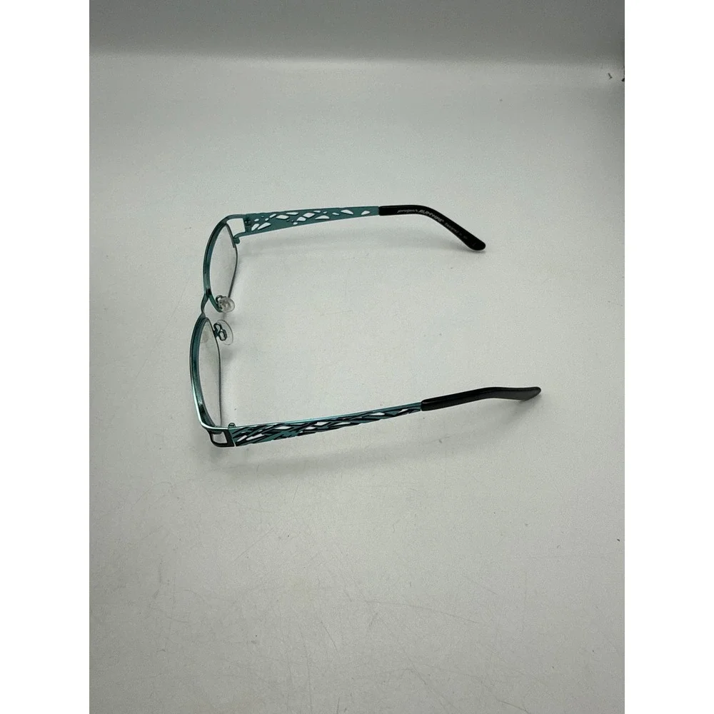 Project Runway PR 105M Eyeglasses Teal Black Filigree Rectangular Frames 135mm
